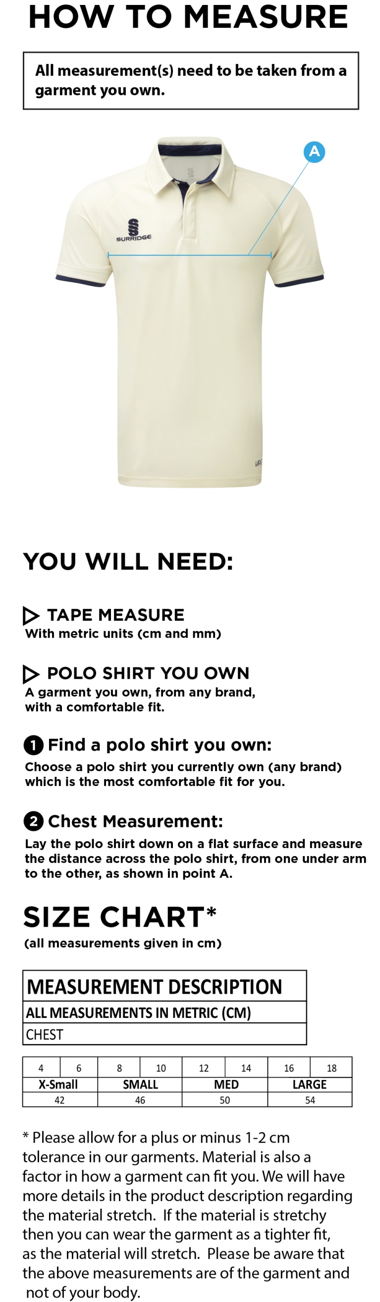 GREAT BUDWORTH CC Dual Cricket Shirt Short Sleeve Womens - Size Guide